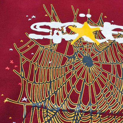 SP5DER LOGO HOODIE MAROON